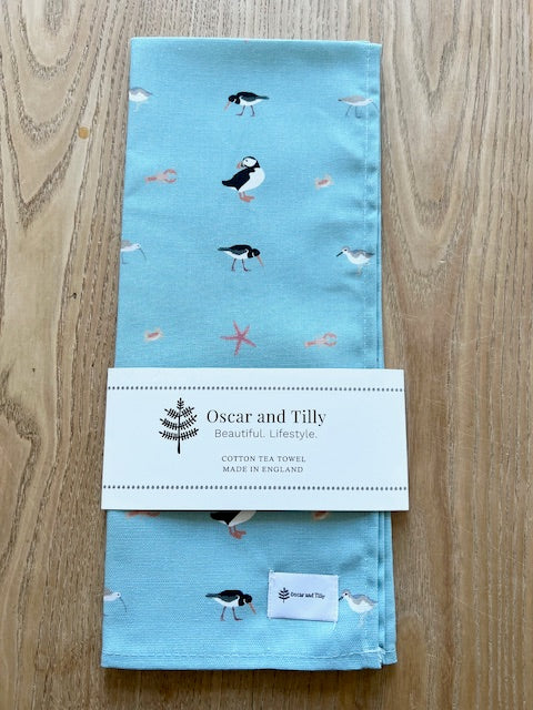 Coastal Tea Towel in Canal Blue