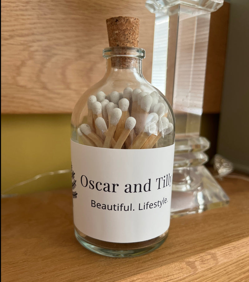 Candle Matches in a Jar with Cork Lid