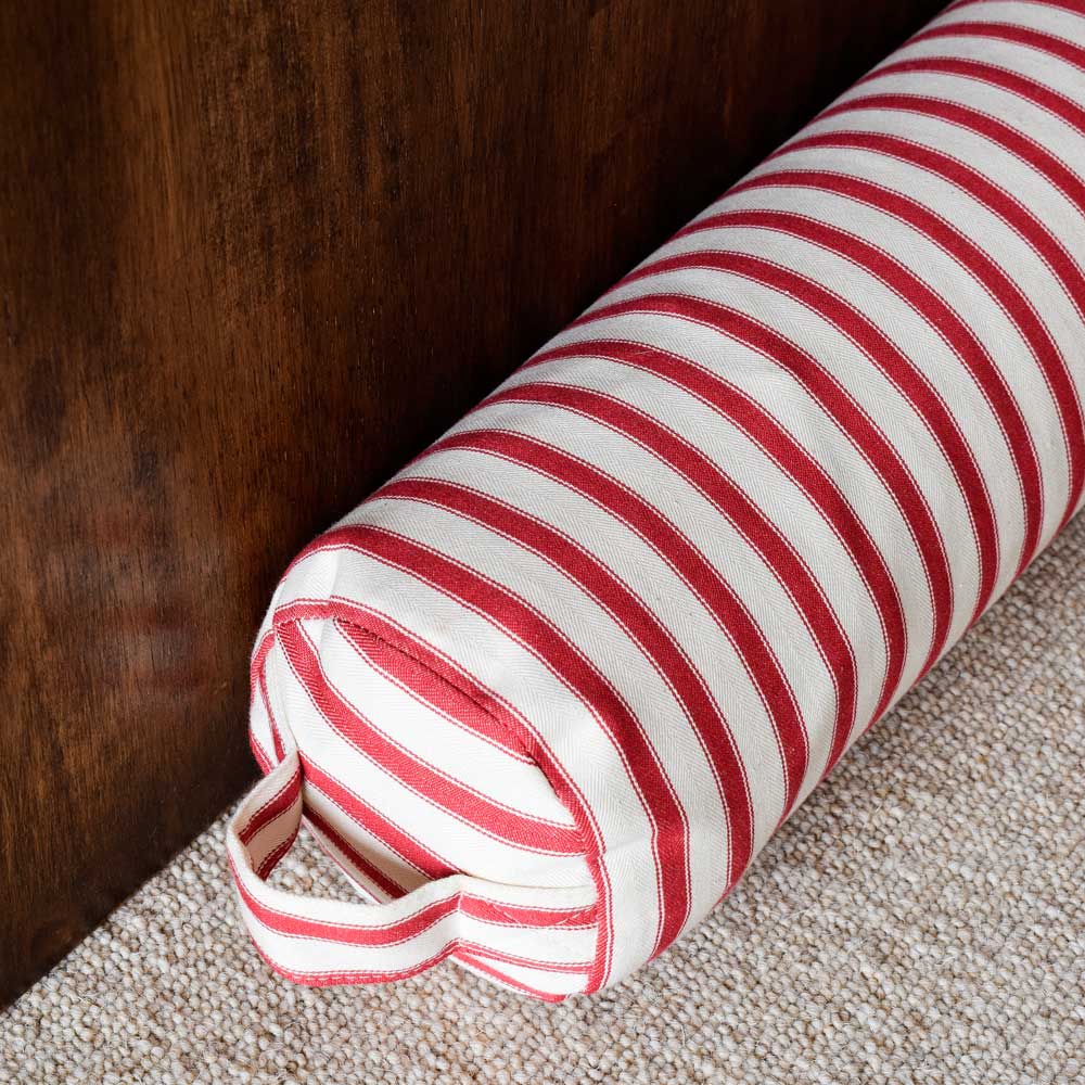 Ticking Stripe 2 Draught Excluder in Peony