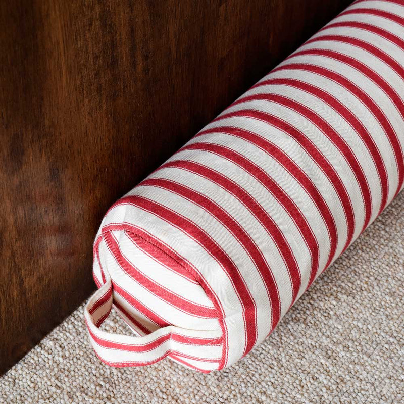 Ticking Stripe 2 Draught Excluder in Peony