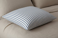 Ticking Stripe 2 Large Knife Edge Cushion in Airforce Blue