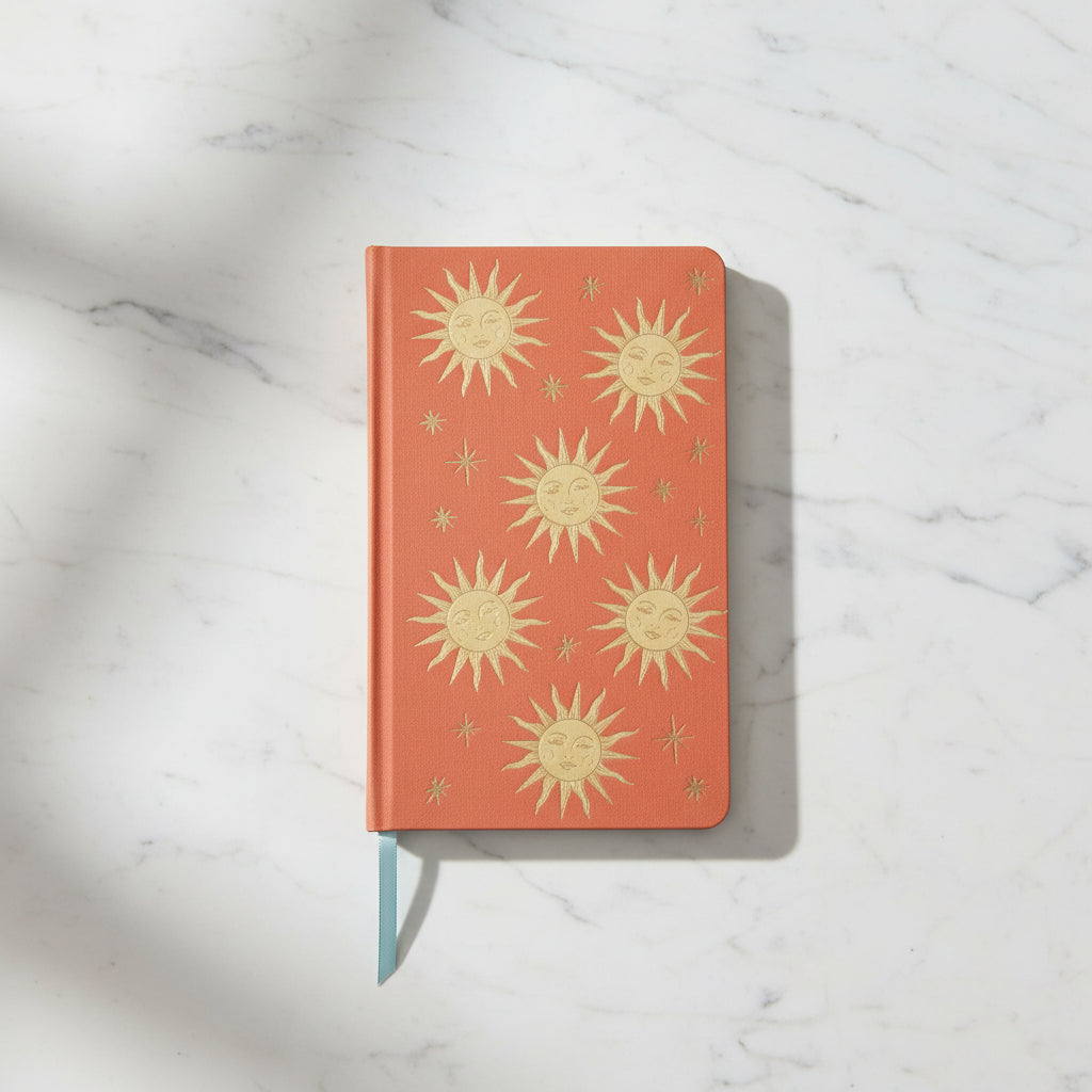 Celestial Bookcloth Journal - Terracotta Sun