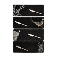 Country Animals Mini Slate Cheese Board & Knife set