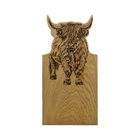 Highland Cow Framed Oak Serving Board – Small