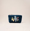 Jungle Paradise Parrot Ink Blue Velvet Coin Purse