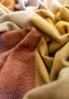 Recycled Wool Blanket ~ Berry Herringbone Block Check