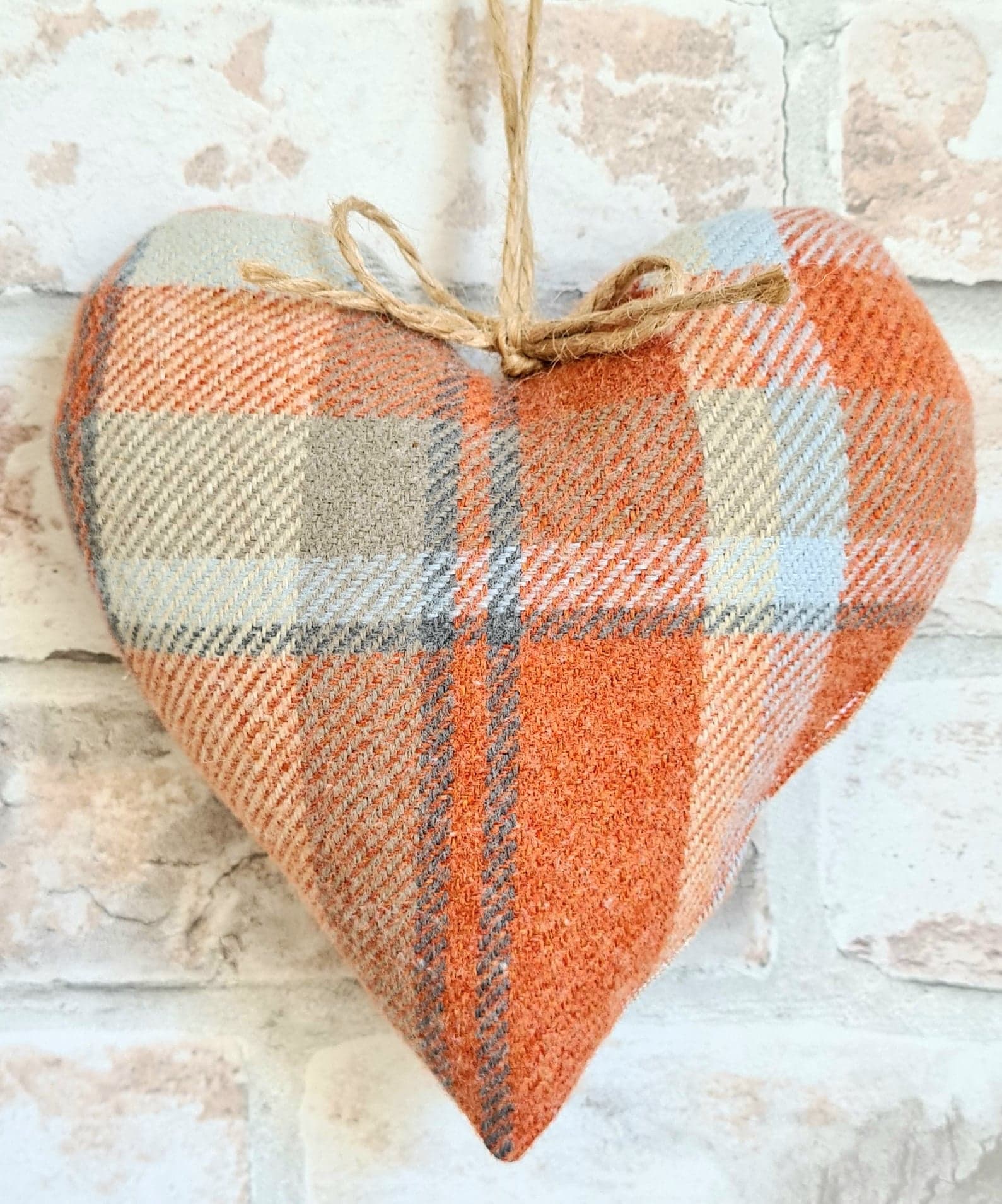 Large Autumn Tartan Heart
