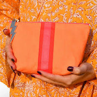 Large Striped Everything Bag in Pink and Orange