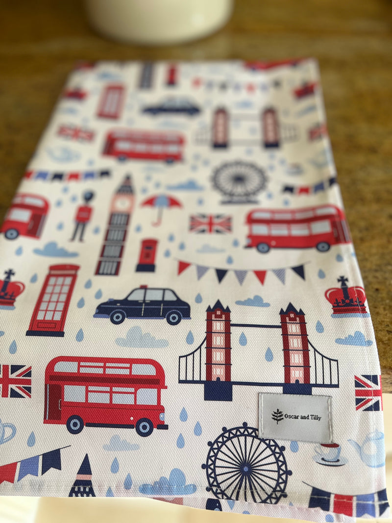 Iconic Landmarks of London Tea Towel