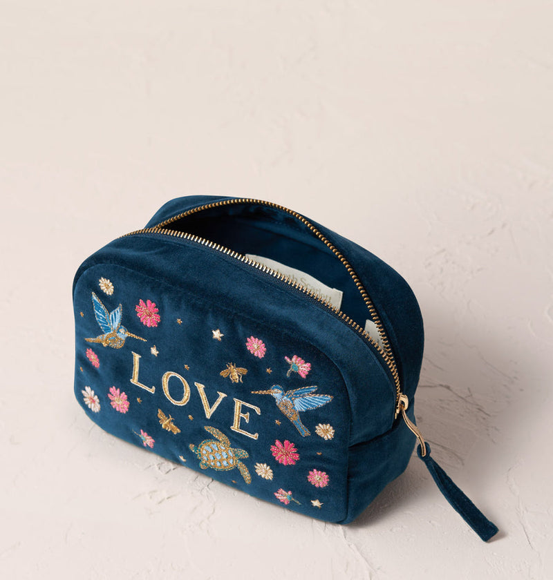 Give Love Affirmation Cosmetics Bag ~ Ink
