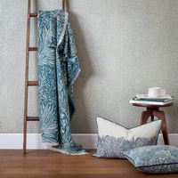 William Morris Marigold Jacquard Throw - Indigo & Green