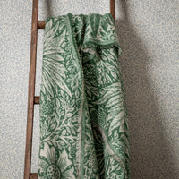 William Morris Marigold Jacquard Throw - Green