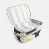 Multi Flower Charcoal Flat Lay Cosmetic Bag