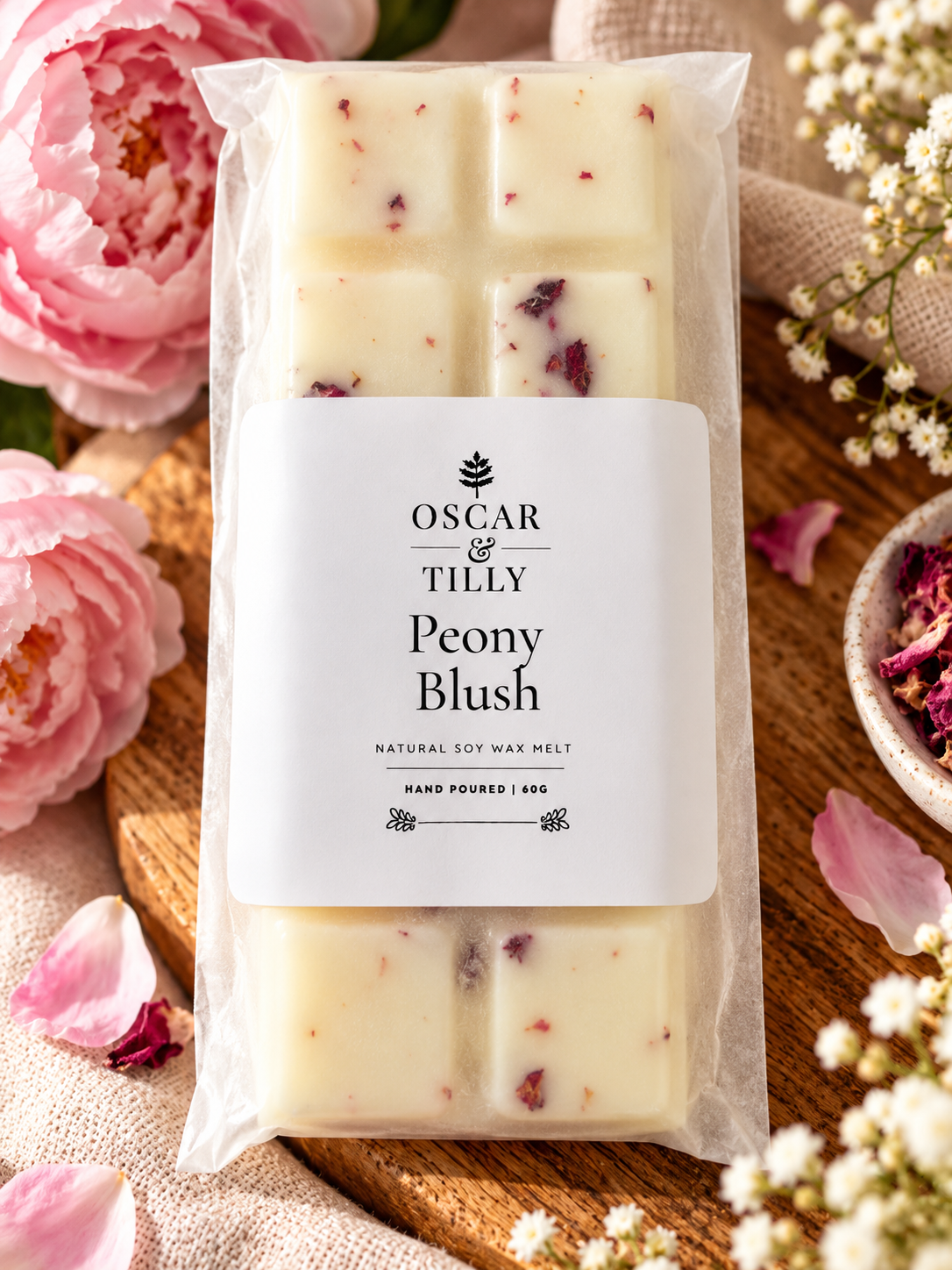 Peony Blush Scented Snap Bar Wax Melt