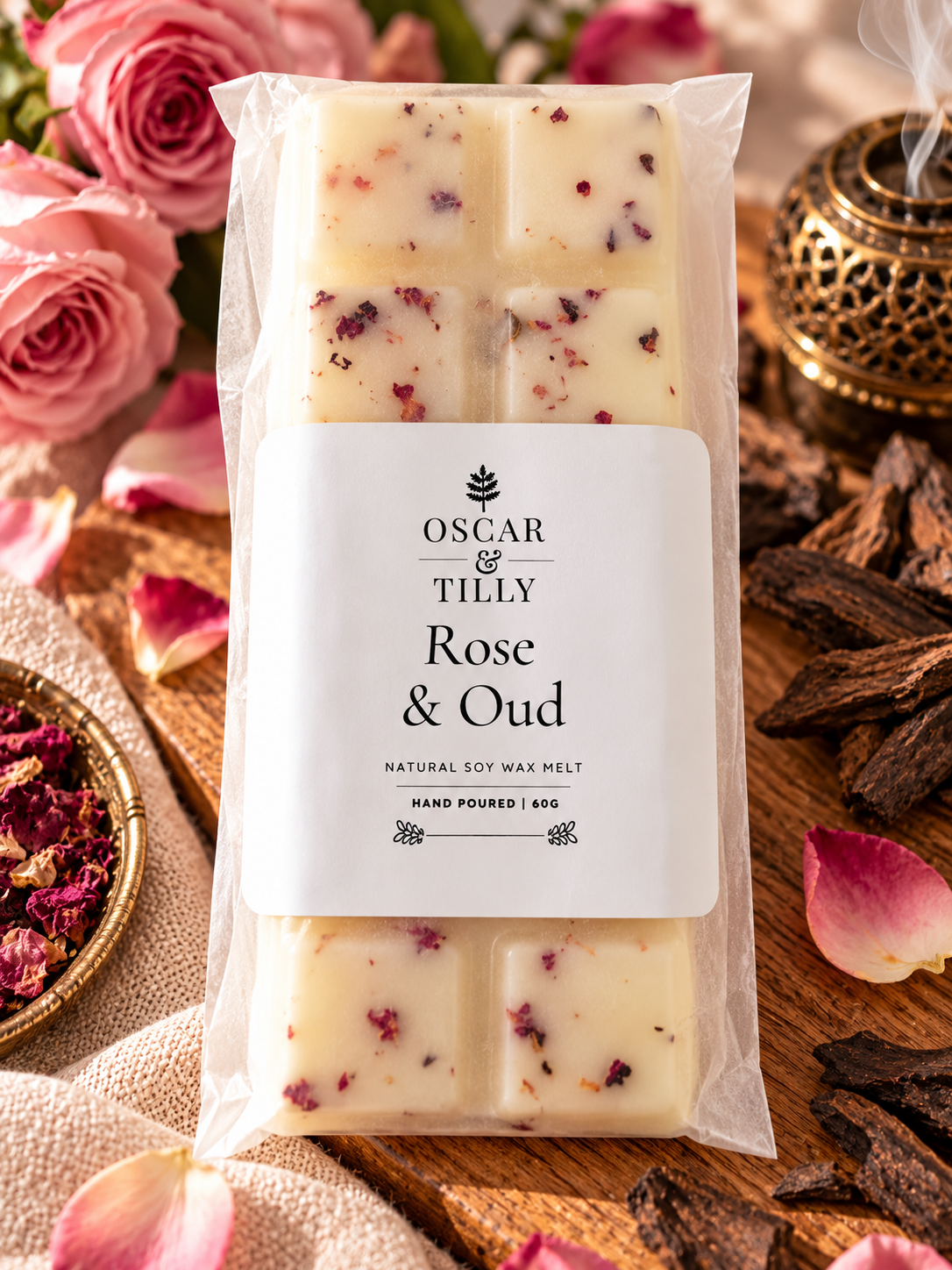 Rose & Oud Scented Snap Bar Wax Melt