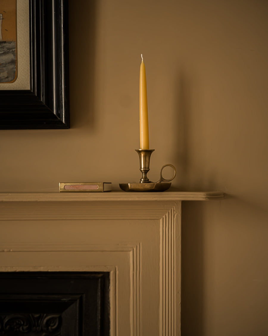 Loop Handle Antique Brass Candle Holder