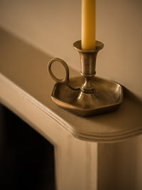 Loop Handle Antique Brass Candle Holder
