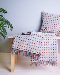 Merino Wool Multispot Throw ~ Grey