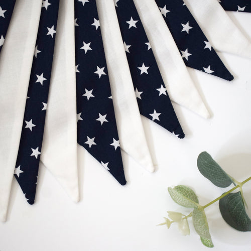 Navy Star and White Large Bunting