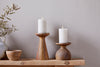 Omari Mango Wood Candlestick – Natural – 2 sizes