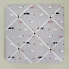 Memo board with farm animal pattern on a light gray background