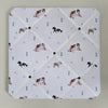 Memo board with horse-themed design on a light gray background