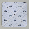 Memo board with vehicle pattern on a light gray background