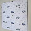Memo board with vehicle pattern on a white background