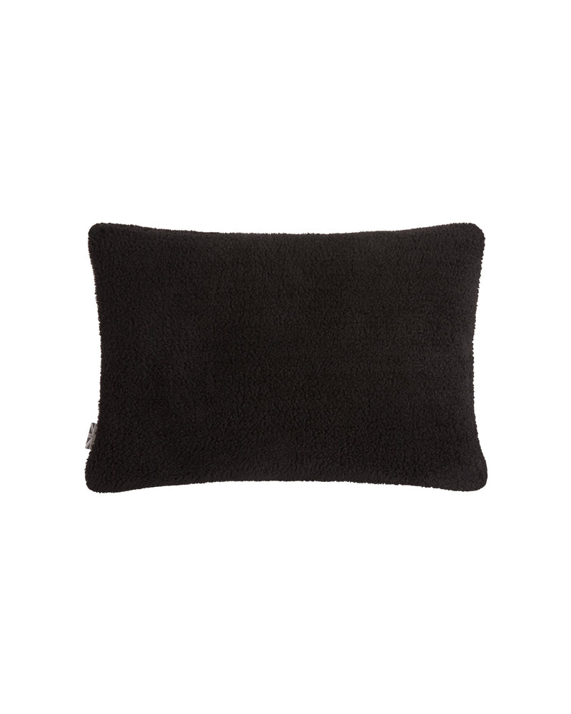 Oblong Sherpa Cushion Cover – in Black