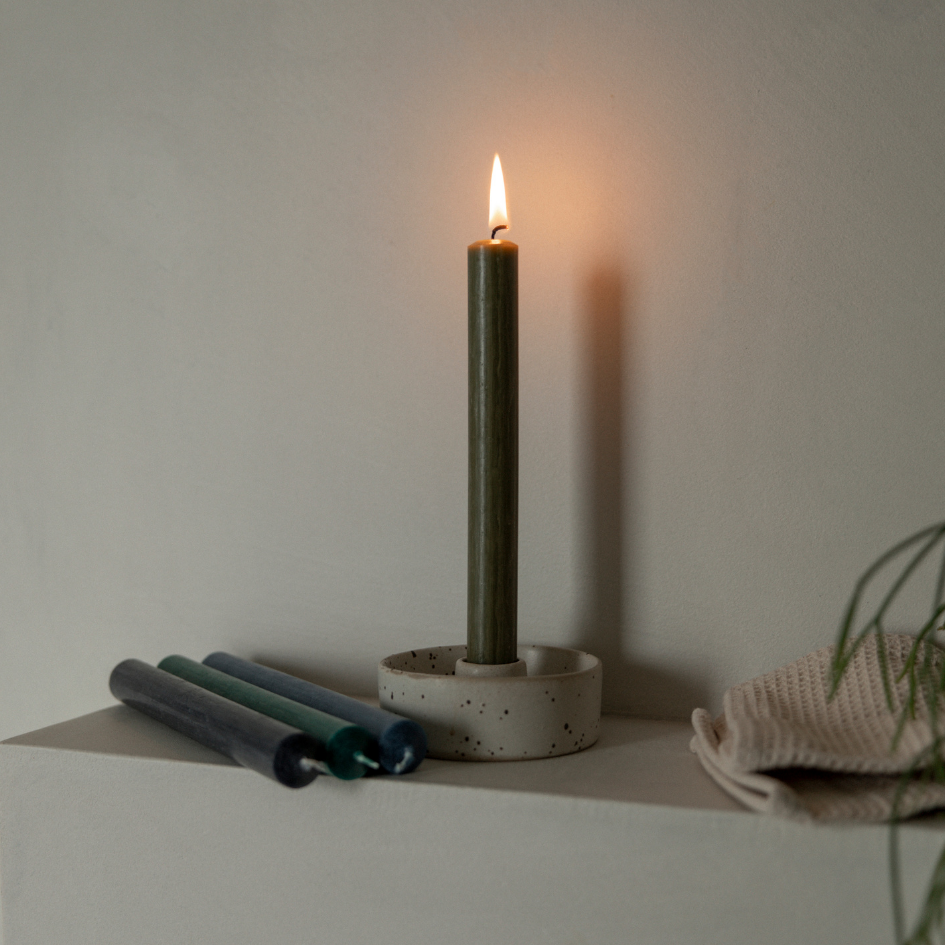 Dinner Candles ~ in Olive - box of 6
