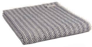 Organic Cotton Herringbone Throw ~ Navy