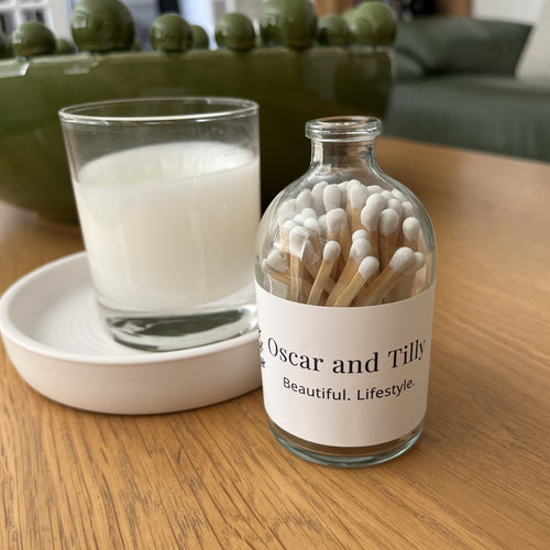 Candle Matches in a Jar with Cork Lid