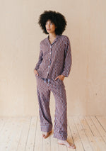 Cotton Oversized Pyjamas in Lilac Checkerboard