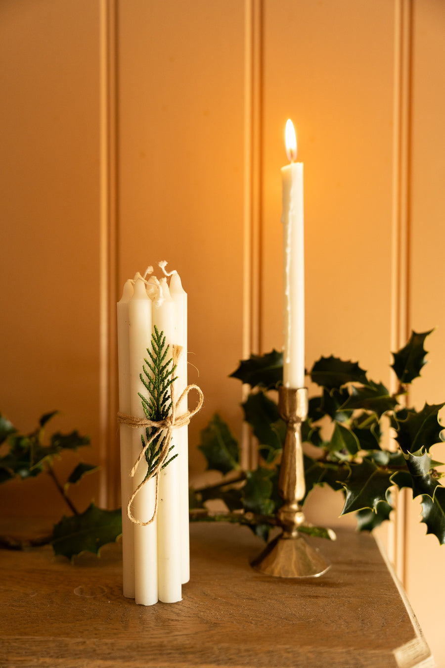 Small Brass Candle Holder with 6 Candles
