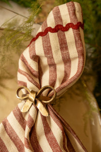 Antique Brass Bow Napkin Ring - single