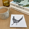 Beautiful Matt Ceramic White Coaster ~ in five gorgeous designs