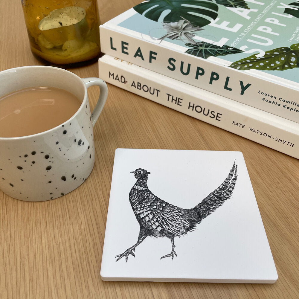 Beautiful Matt Ceramic White Coaster ~ in five gorgeous designs