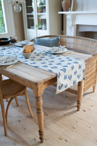 Henrietta Table Runner in Fig Red or Blueberry