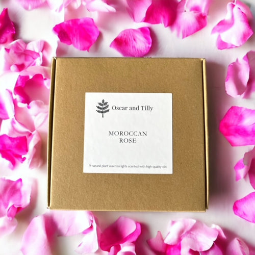 Moroccan Rose Fragranced Tea Lights ~ Box of 9