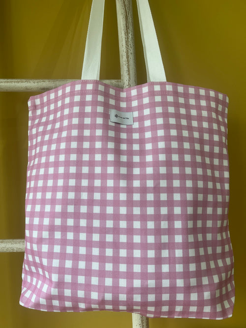 Gingham Cotton Tote Bag