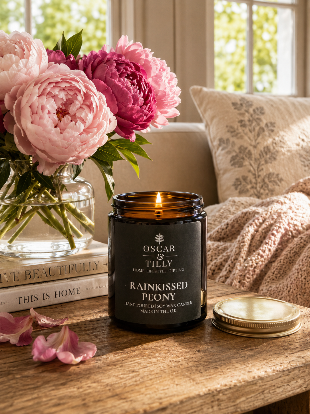 Hedgerow Collection - Rain-Kissed Peony Candle