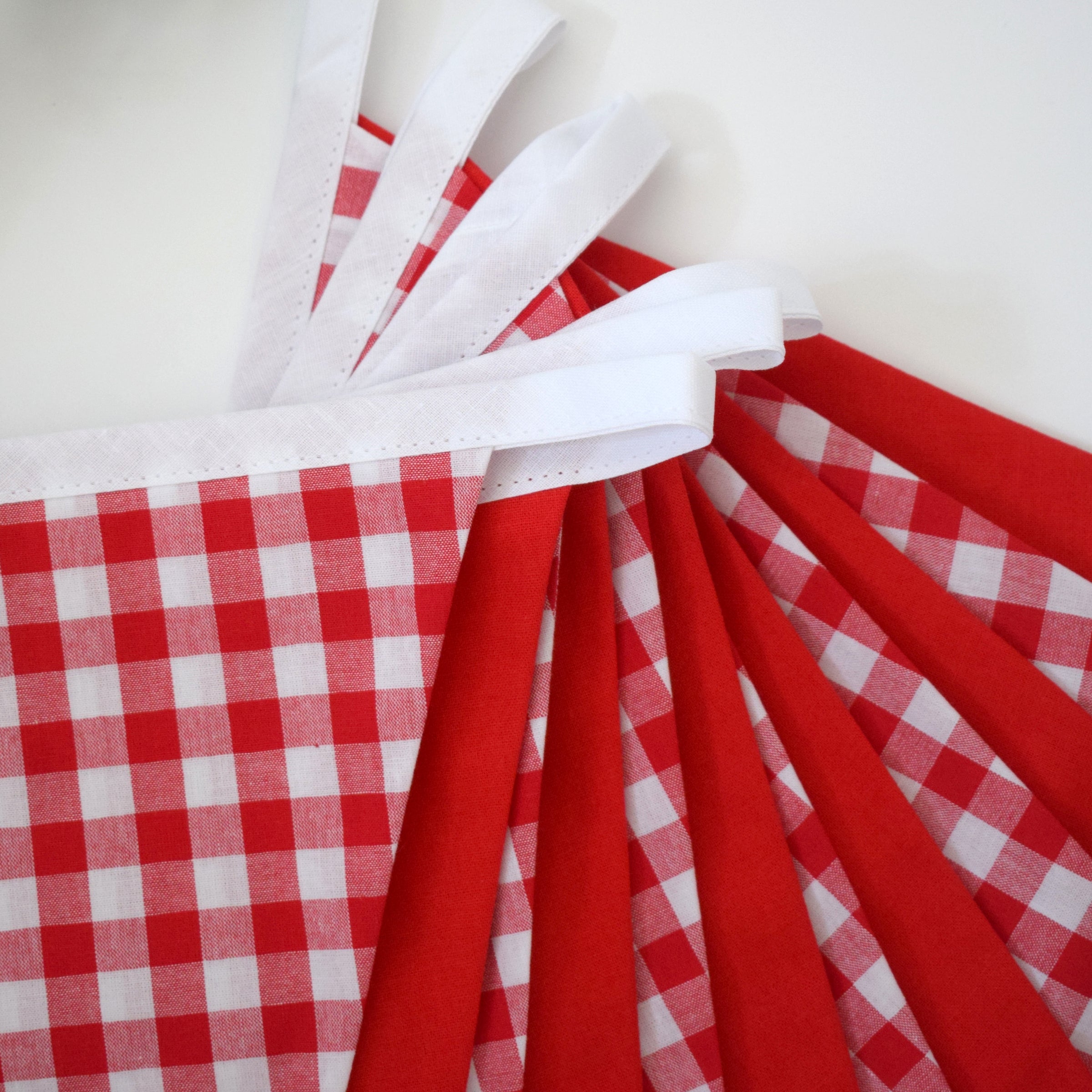 Red Gingham and Red Large Bunting