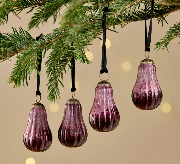 Pannee Drop Baubles - Ruby (Set of 4)