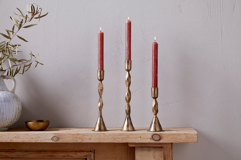 Shani Candlestick - Antique Brass – 3 sizes