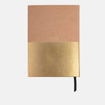 Kraft/Gold Slim Hardback Notebook