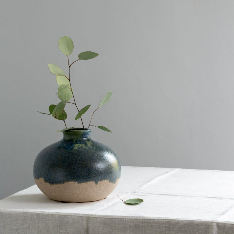 Blue/Green Dipped Stem Vase