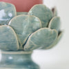Artichoke Pillar Candle Holder in Sage Green