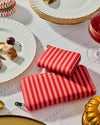 Aria Purse in a Red & Pink Stripe Design