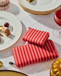 Aria Purse in a Red & Pink Stripe Design