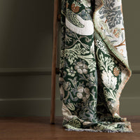 William Morris Strawberry Thief Jacquard Throw - Forest